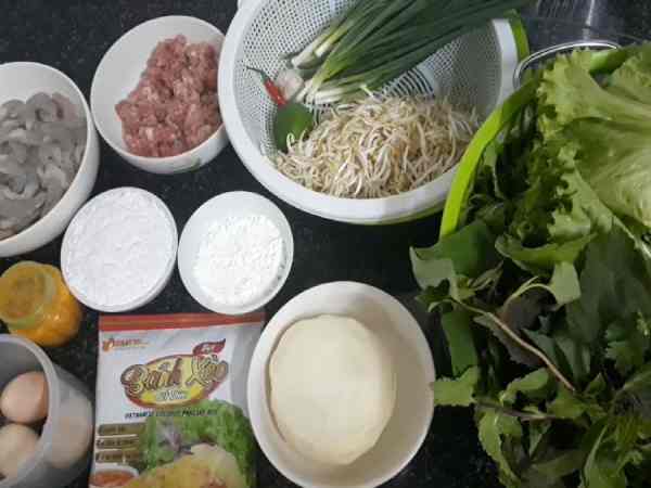 Nguyên liệu làm bánh xèo miền Trung